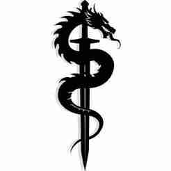 dragon wrapped around a sword 2 - 2D/3D Wall Art STL+SVG For CNC Router, Plasma, Waterjet, Laser & 3D Printer