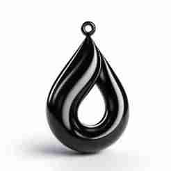 Drop Shaped Necklace Pendant 3D Print – Hole Center Modern Decorative Showpiece