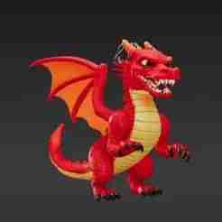 Dynamic Fiery Dragon Keychain 3D Print Model - Vibrant Flying Fantasy Creature STL