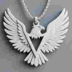 Eagle in Flight Pendant – 3D Printable Modern Necklace Design