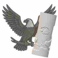 Eagle on Branch | Debossed Roller for Clay | Majestic Bird 3D Print Design