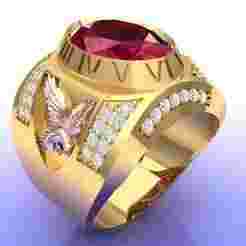 Eagle ring - Oval ring - Mens rings - N6