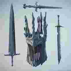 Elden knight Nightreign Heolstor the Nightlord - Final Boss mega pack Cosplay Real Size Helmet + Swords Print by parts - Elden knight Nightreign Heolstor the Nightlord - Final Boss mega pack Helmet + Swords Print by parts