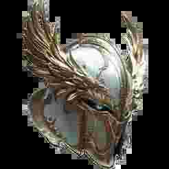 Elden Ring White and Gold Winged Helmet 3D Model Remix