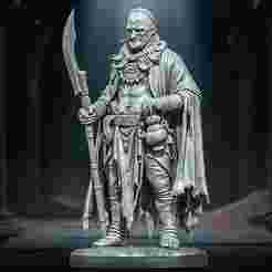 Elder Shaman Warrior with Lantern – Highly Detailed 3D Printable Model