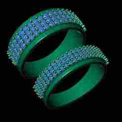 Elegant Couple Ring with Sparkling Gems