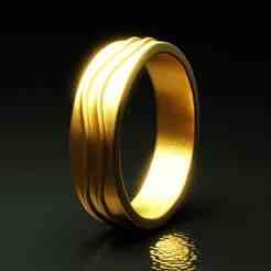 Elegant Gold Wave Band - Minimalist Jewelry 3D Print Model