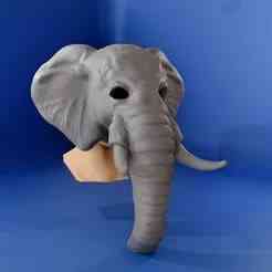 Elephant mask prop, movie set costume, alligator party wear 3d printing STL file