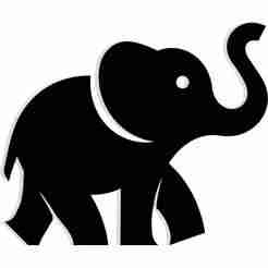 elephant with raised trunk 1 - 2D/3D Wall Art STL+SVG For CNC Router, Plasma, Waterjet, Laser & 3D Printer