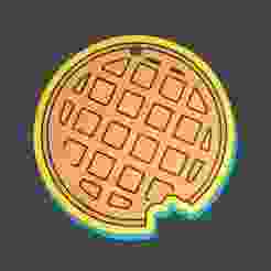 Eleven's Waffle Keychain 🧇 - Stranger Things Fan Art 3D Print Model