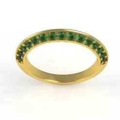 Emerald Colored Wedding Band