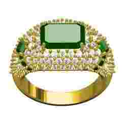 Emerald Gemstone Dome Ring
