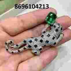 Emerald Panther Brooch
