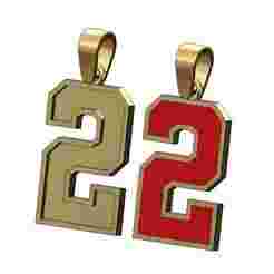 Enamel number 2 two varsity high school letterman pendant charm 3D print model