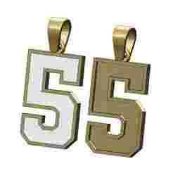Enamel number 5 five varsity high school letterman pendant charm 3D print model