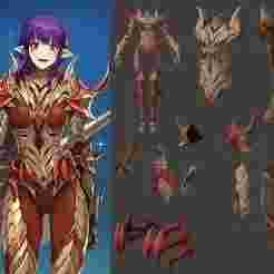 Esil Radiru - Solo Leveling - Cosplay Armor - EVA Foam Template - PDO + PDF Pepakura Pattern
