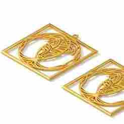 Ethnic Mask Pendant Jewelry Laser Cut 3D Print Art