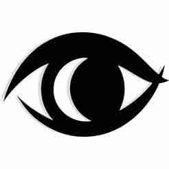 eye with a crescent moon inside the iris 1 - 2D/3D Wall Art STL+SVG For CNC Router, Plasma, Waterjet, Laser & 3D Printer