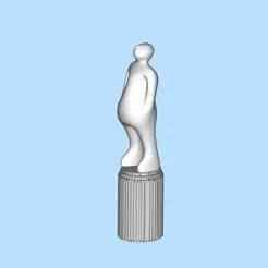 Faceless human-shaped ornaments and miniature scene digital models