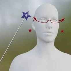 Fairy Godmother wand earrings and glasses