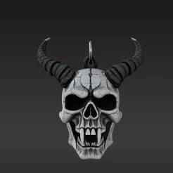 Fantasy Monster Skull Keyring - Detailed Gothic Horror Collectible 3D Model