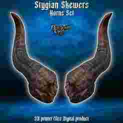 Fantasy Tiefling Stygian Skewers Cosplay Horns  Baldurs Gate 3