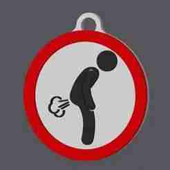 Farting Forbidden v1 Male Version - Traffic Sign - Keychain