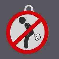 Farting Forbidden v2 Male Version - Traffic Sign - Keychain