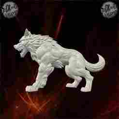 Ferocious Muscular Wolf Statue – SoliDRawinGs SG984