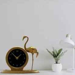 Flamingo desk clock