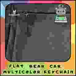 Flat Bear Car Multicolor Keychain