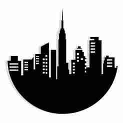 Flat design cityscape 1 - 2D/3D Wall Art STL+SVG For CNC Router, Plasma, Waterjet, Laser & 3D Printer