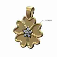 Flat japanese cherry blossom diamond cluster flower pendant charm 3D print model
