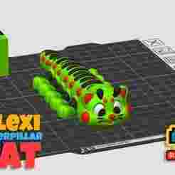 Flexi cat Caterpillar/ no support/ print in place/ 3mf