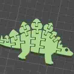 Flexi Stegosaurus Dinosaur – Print-in-Place Fidget Toy + Keychain
