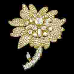 Floral Design Diamond Brooch