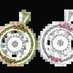 floral wheel pendant  gold PENDANT 3d printable model