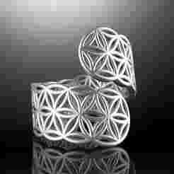Flower of Life Helical Ring - 3D print model