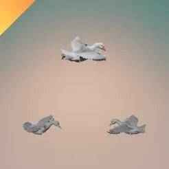 Flying Goose 3D Model STL – Realistic Bird in Flight for 3D Printing Animal Sculpture Decor