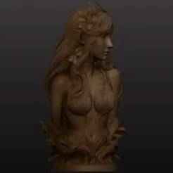 Forest Elf Bust - Fantasy Nature Spirit 3D Printable Sculpture