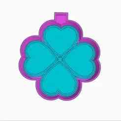 Four-Leaf Clover Heart Tray Mold | STL Digital File for 3D Printing | Silicone Mold Master Model | DIY Resin Crafts