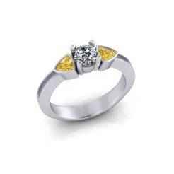 free jewelry ring triangle and round gemstone