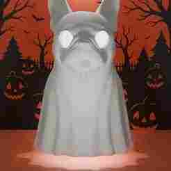 French Bulldog-o-lantern : Dog Ghost Lamp (3D Print STL File)