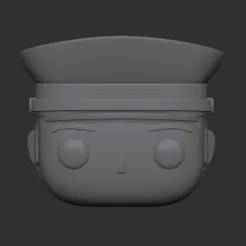Funko Pop Male Head with military, police peaked cap