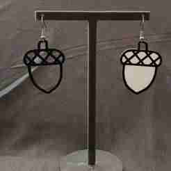 funny  acorn earrings