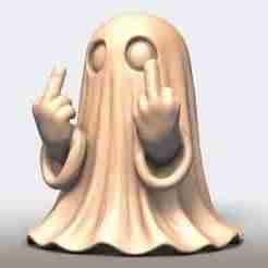 Funny Middle Finger Ghost | 3D Model | Printable STL