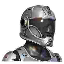 Futuristic Armored Helmet with Visor