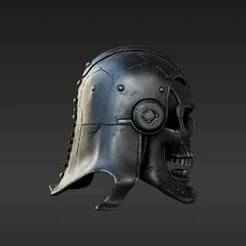 Futuristic Iron Skull Helmets for 28mm Miniatures - Tabletop Gaming Accessories
