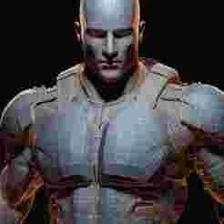 Futuristic Warrior 3D Wireframe Model