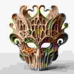 Gaudi Style 3D Carnival Mask for Artistic Display